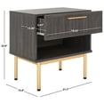 thumbnail image 3 of SAFAVIEH Axelle Modern 1 Drawer Nightstand,Distressed Black/Gold, 3 of 14