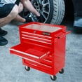 thumbnail image 3 of Rolling Tool Chest with Wheels and 7-Drawer, Detachable Tool Cabinet with Lock for Garage, Locking Mechanic Tool Cart Rolling Tool Box for Warehouse, Workshop, Repair Shop, Red, 3 of 9