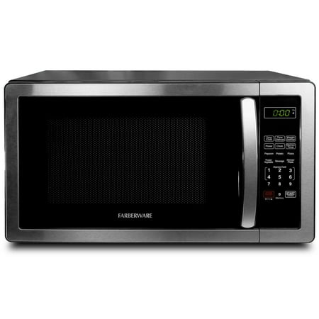 Farberware Classic 1.1 cu. ft. 1000W Microwave Oven, Stainless Steel, Black