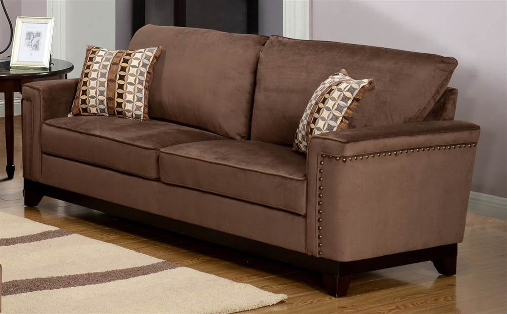 Velvet Sofa in Brown