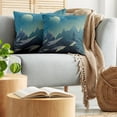 thumbnail image 5 of Ambesonne Mountain Throw Pillow Cover 2 Pack, Geometric Landscape Scene, 16", Sea Blue Pale Green, 5 of 7