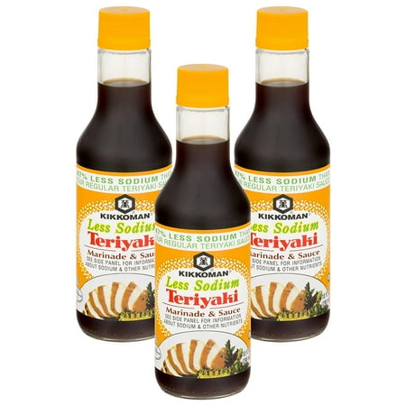 (3 Pack) Kikkoman Less Sodium Marinade & Sauce Teriyaki ...