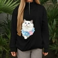 thumbnail image 2 of Glisme Sweatshirt For Women Hoodies With Cat Bag Plus Size Cat Dog Carrier Long Sleeve Sweatshirt Cute Pet Holder Hoodie Softness Top Daily Wear Black, 2 of 9