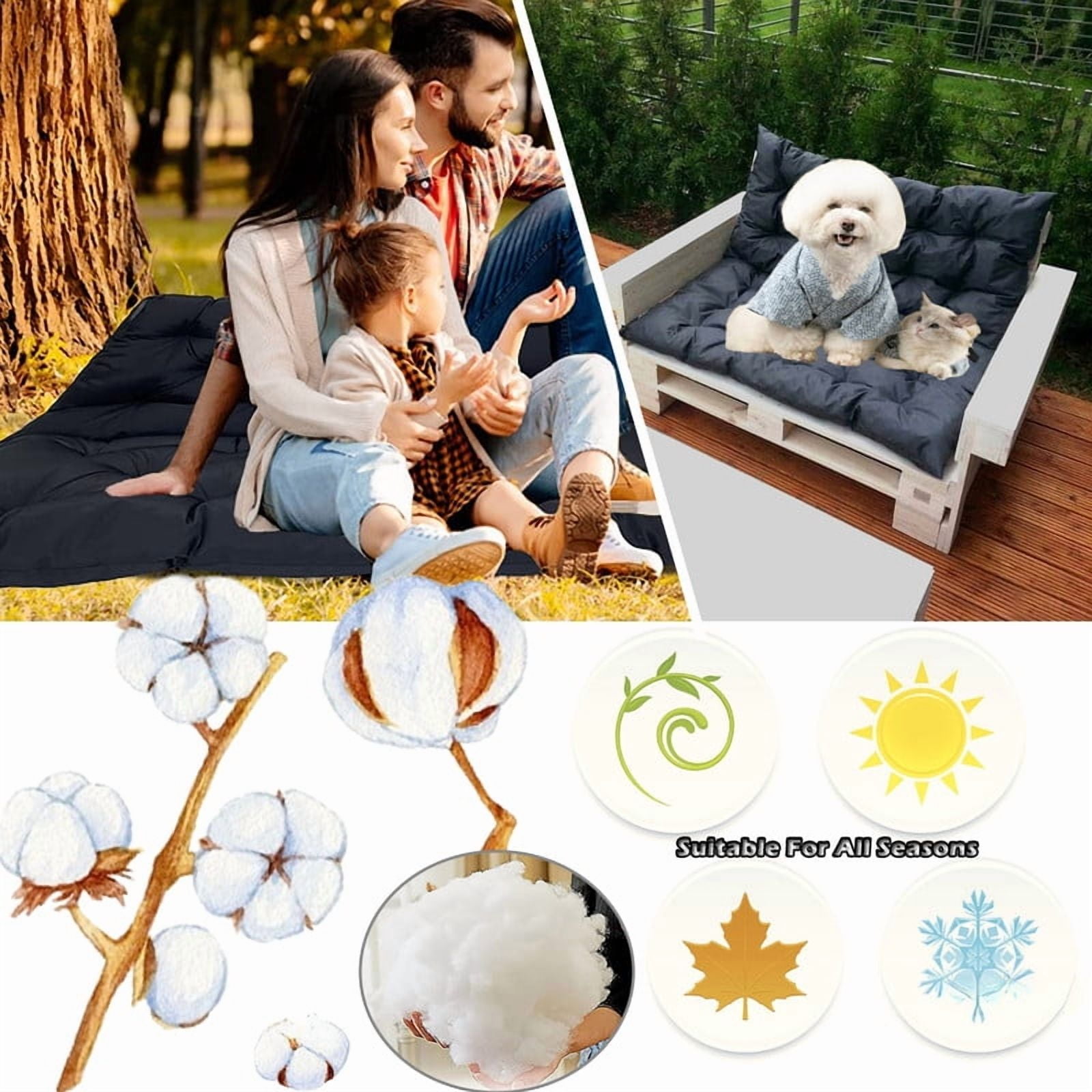 XXLYY Porch Swing Cushions, Waterproof Swing Replacement Cushions with Backrest and Ties, Garden Bench Seat Cushion, Outdoor Porch Patio Swing Non-Slip Chairs Pad