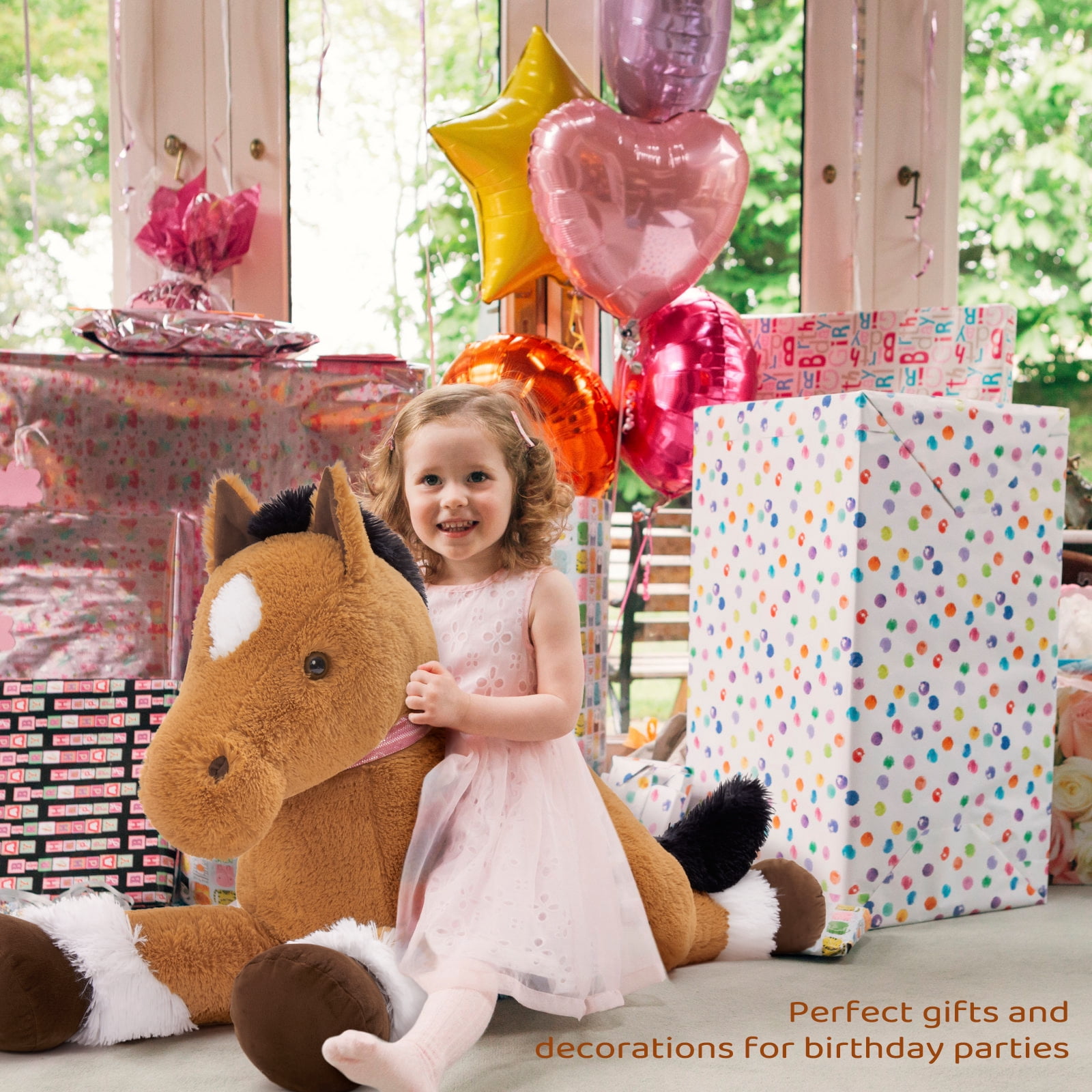 MaoGoLan 47" Giant Horse Stuffed Animal Large Stuffed Horse Plush Toy