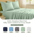 thumbnail image 6 of Lux Decor 100% Organic Viscose from Bamboo Sheets Set California King - 4 Piece Ultra-Soft Luxury Cooling Bed Sheets, 16" Deep Pocket, Breathable & Hypoallergenic - Sage, 6 of 10
