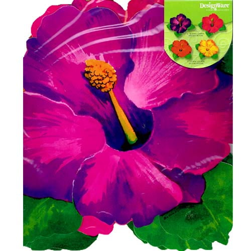 Hawaiian Luau Hibiscus Cutouts (4ct)