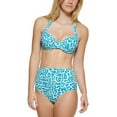 thumbnail image 4 of Calvin Klein Swim Bra Top Underwire Aegean Blue Leopard LG US 12-14, 4 of 4