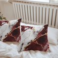 thumbnail image 6 of Throw Pillow Covers 24x24 Inch Set of 2, Marble Red Waterproof Outdoor Pillow Covers, Modern Abstract Gold White Brick Stone Motif Decorative Cushion Pillowcases for Couch, Sofa, Bed, Garden, Patio, 6 of 9