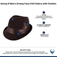 thumbnail image 6 of Kenny K  Dressy Faux Felt Fedora with Feather (Men), 6 of 6