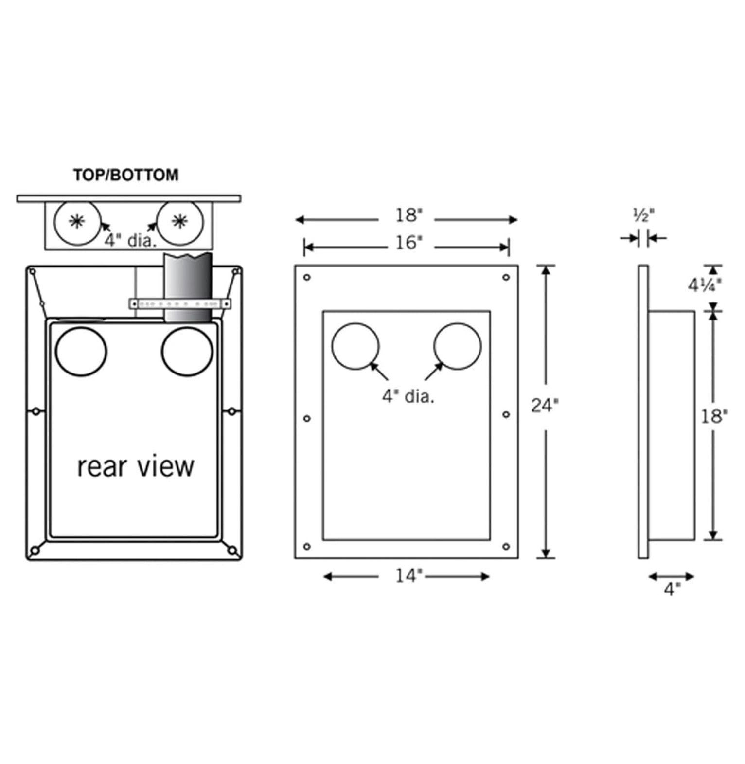 Saf-T-Duct Dryer Outlet Box - White, 4 Inch Round Vent, Wall Recessed Kit for Dryer Venting - Fits 16" Centers, UL 94HB Flammability Rated