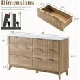 thumbnail image 3 of VANACC 6 Drawer Dresser, 54" Wide Chest of Drawers, Wooden Storage Chest, Farmhouse Style Solid Sturdy, Suitable for Bedroom, Hallway, Natural Oak, 3 of 7
