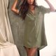 thumbnail image 1 of Vestido camisero de mujer con bolsillos Vestido camisero elegante con botones Mini vestido de viaje Hugtrwg Para estrenar, 1 of 9