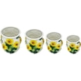thumbnail image 2 of 4PCs 3D Sunflower Hand Painted Ceramic Canister with Lid, Kitchen Storage Jar, Food Storage Container, Airtight Storage Container With Rubber Seal for Coffee, Tea, Sugar, Flour, 2 of 5