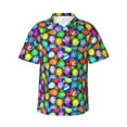 thumbnail image 2 of Xecao Colorful Easter Eggs1 print Hawaiian shirt - a stylish short-sleeve button-down for men, perfect for casual beach and tropical outings., 2 of 9