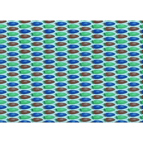 Ahgly Company Indoor Rectangle Patterned Turquoise Green Area Rugs, 6' x 9'