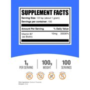 BulkSupplements Biotin Powder - Vitamin B7 - 100 Grams (3.5 oz)