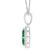 thumbnail image 2 of Angara Natural 0.4 Ct. Emerald with Diamond Fashion Pendant Necklace in 14K White Gold for Women with 18 Inch Cable Chain, 2 of 8