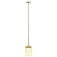 thumbnail image 4 of Elegant Designs 9.25" Adjustable Traditional Vintage Modern Industrial Farmhouse 1-Light Metal and Clear Cylindrical Glass Hanging Ceiling Pendant, Gold, 4 of 8