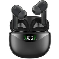Cshidworld Wireless Earbuds, Bluetooth 5.1 Headphone 30Hrs Playtime with USB-C Fast Charging Case, IPX7 Waterproof Earphones, TWS in Ear Stereo Headset Built-in Mic for iphone/Android,Black