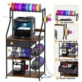 thumbnail image 4 of Advwin 4 Tier 3D Printer Stand with Filament Storage, Drawer & Power Outlet, Heavy Duty 3D Printer Table Rolling Utility Rack for Home Studio Office Garage, Rustic Brown, 4 of 11