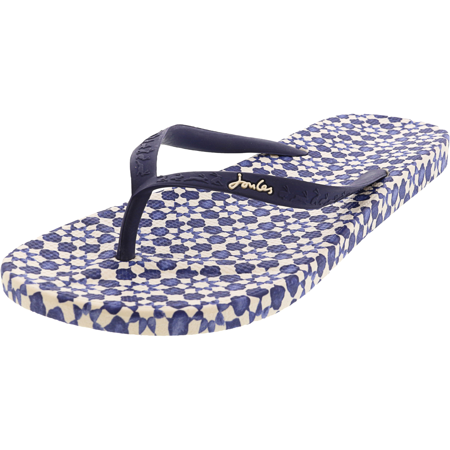 Joules Women's FlipFlop White Geo Sandal 6M