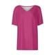 thumbnail image 4 of Camiseta de mujer con estampado de letras y cuello en V - Manga larga, corte holgado, mezcla de poliéster y spandex - Top informal para el día a día, las vacaciones y Navidad, 4 of 5