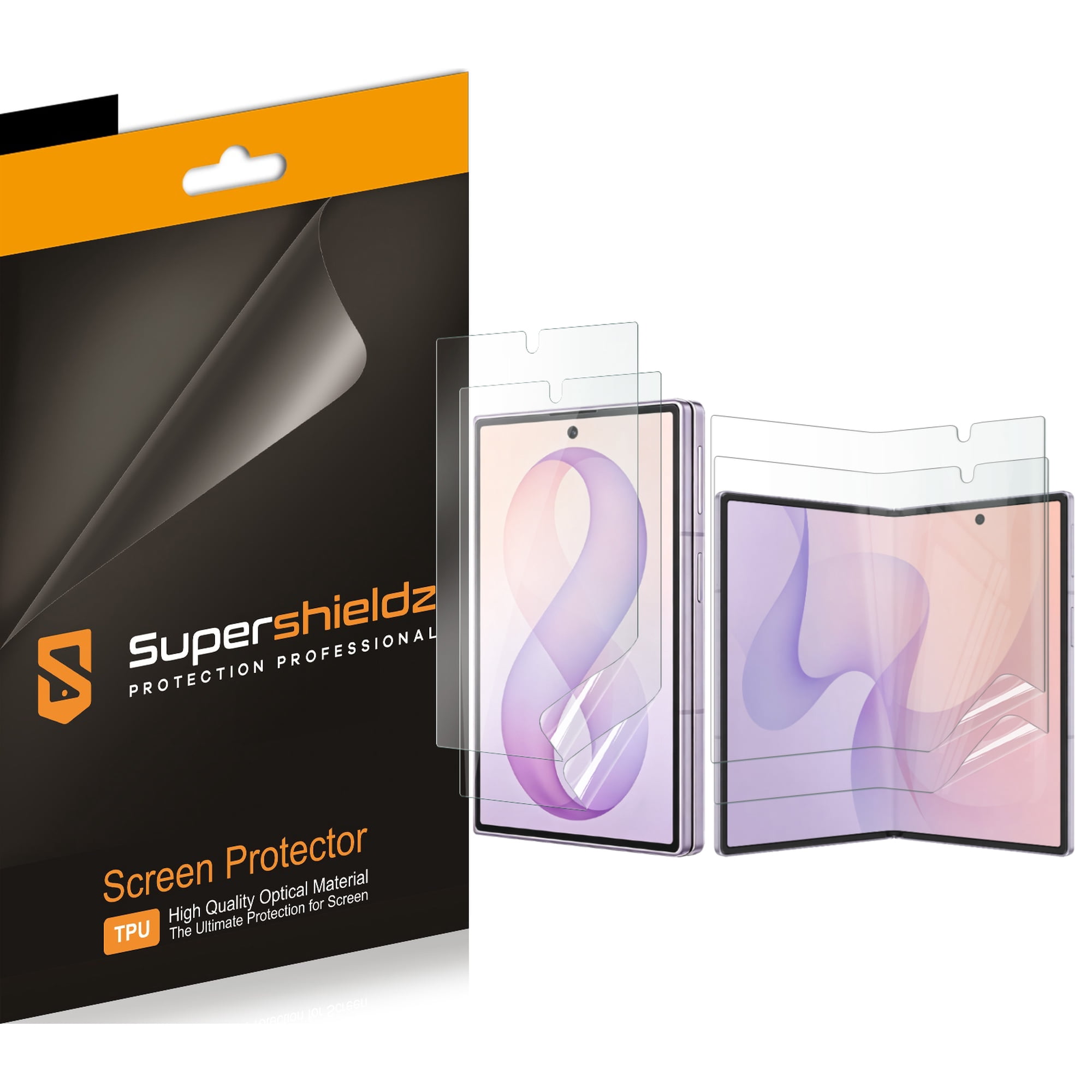 Supershieldz Designed for Samsung Galaxy Z Fold 8 Screen Protector, High Definition Clear Shield (TPU) (2 Main Screen and 2 Front Screen)