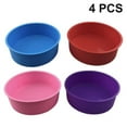 thumbnail image 1 of Silicone Cake Pan Round Cake Pan 4 Pieces Silicone Round Cake Molds Silicone Cake Pan Cake Pan 6 Inch, 4 Inch, Non-stick Pan Pan, Multi Color, 1 of 4