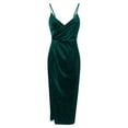 thumbnail image 5 of Hpapadks Formal Dresses for Women Elegent Sleeveless Sling Side Split Gold Velvet Solid Dress Cocktail Dresses for Women Green XXL, 5 of 6