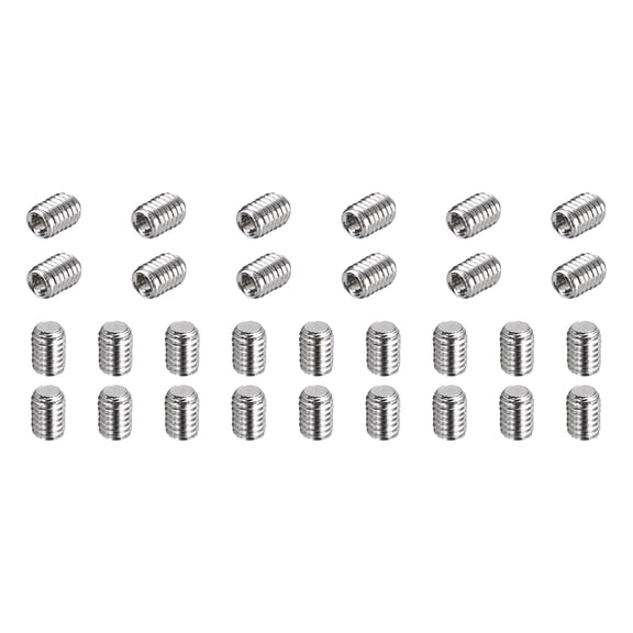 80 Pcs M3-0.5 x 4mm Grub Screws, 304 Stainless Steel Cup Point Allen Head Screws Internal Hex Socket Drive
