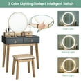 thumbnail image 5 of Topbuy Vanity Table Set 3 Color LED Light Touch Screen Mirror w/ Stool Black, 5 of 9