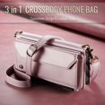 thumbnail image 3 of ShellTech Compatible with Samsung Galaxy Z Fold 7 Crossbody Wallet Case with RFID Blocking Zipper Card Holder & Pen Holder Slot Soft PU Leather Wrist Strap Lanyard Zipper Pocket Purse,Pink, 3 of 12