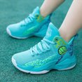 thumbnail image 2 of yboeqw Boys High Top Basketball Shoes Kids Lace Up Non Slip Running Sneakers Gym Class Footwear Size 2, 2 of 8