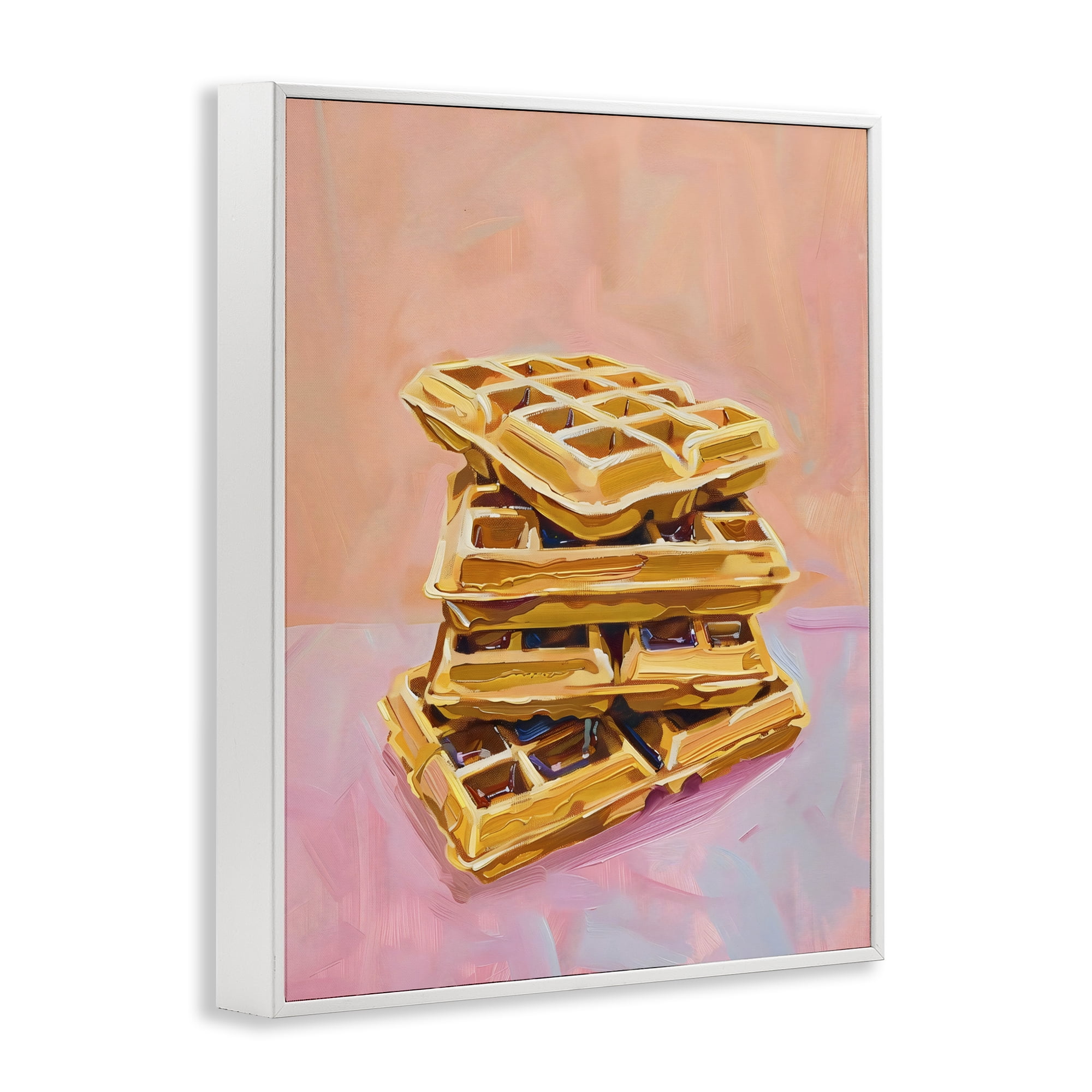 Stupell Industries Stack of Fluffy Waffles White Framed Giclee Art, design by The Prints Vibe