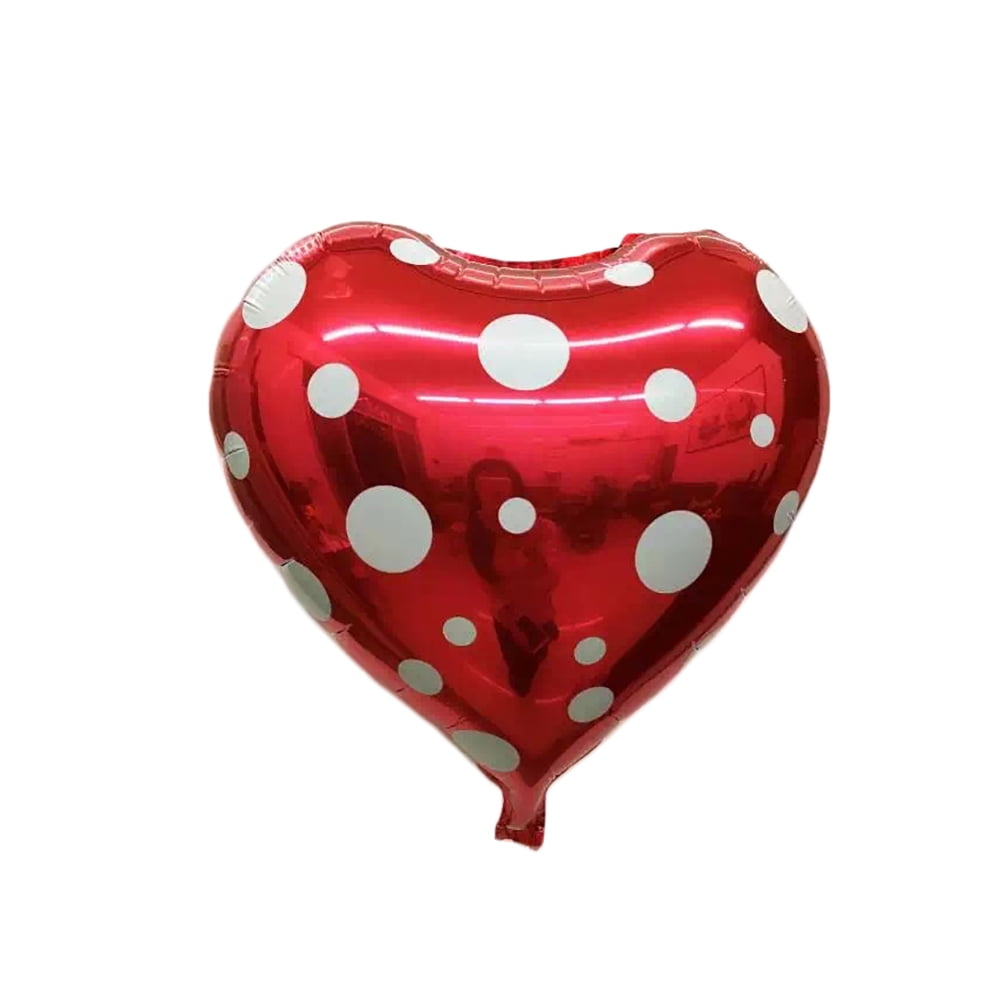 LC_ 2Pcs Romantic Dots Heart Aluminum Foil Balloon Wedding Birthday Party Deco 