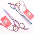 thumbnail image 5 of Juego de tijeras profesionales para cortar el cabello de 15 cm (6 pulgadas) de acero japonés, tijeras de barbero con acabado dorado para salón de belleza., 5 of 5
