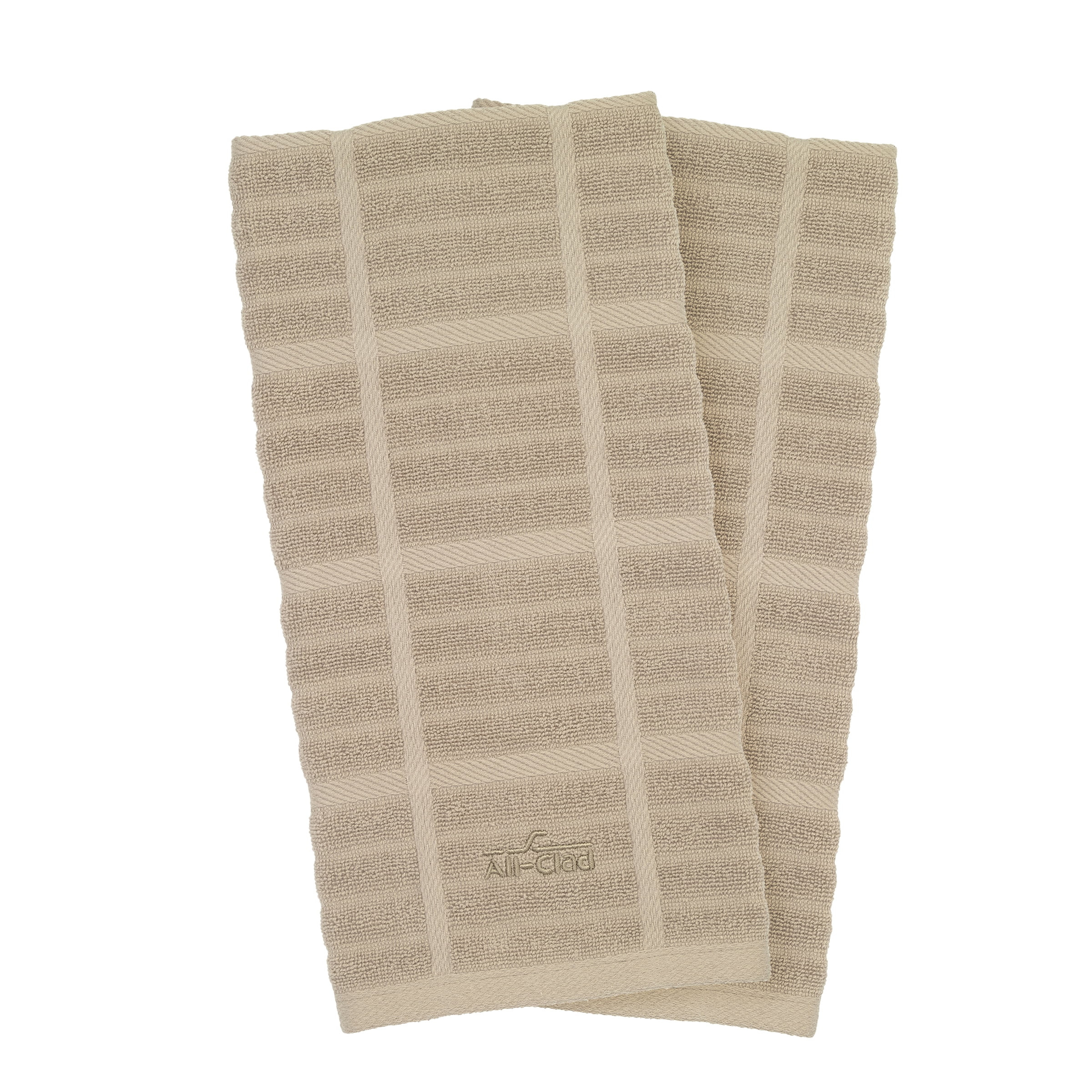 All-Clad Solid Cotton Kitchen Towels, 2-Pack, Cappuccino
