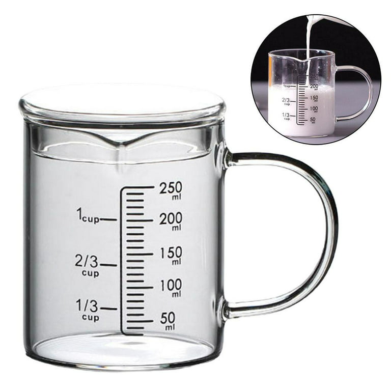 High Borosilicate Glass Measuring Cup Set-V-Shaped Spout，Includes  250ml(8OZ), 500ml(16OZ), and 1000ml(32OZ) Glass Measuring Beaker for  Kitchen or