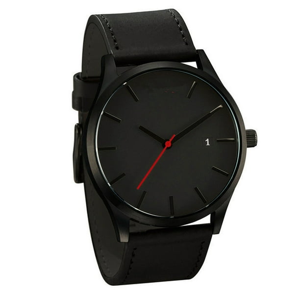 Reloj de cuarzo para hombre, relojes para hombre, reloj de pulsera analógico de cuarzo redondo de cuero de moda para hombre, reloj de cuarzo para negocios.