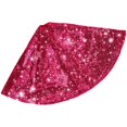 thumbnail image 2 of BadPiggies Christmas Tree Skirt, 36 Inches Glitter Sequin Xmas Tree Cover Mat for Holiday Christmas Decoration (Pink), 2 of 9