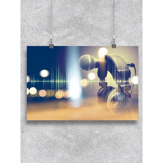 Microphone And Headphones. Poster -Image by Shutterstock