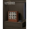 thumbnail image 5 of SONGMICS 12-Slot Watch Box, Watch Display Case with Window, Solid Wood Veneer, Velvet Lining, Coffee Brown, 5 of 5
