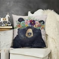 thumbnail image 2 of nygtbtfer Lovely Bear Pillow Covers Cute Animals Head with Spring Flower Linen Throw Pillow Case Cushion Cover Home Sofa Decorative  (Bear), 2 of 5