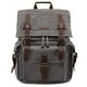 thumbnail image 1 of Mochila de Lona de Cuero Kattee Bolsa Grande Escolar y Viaje Gris, 1 of 3