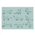 thumbnail image 2 of Dog Cutting Board, Digital Sketches of a Puppy Moving Around Scratching Simple Life Style Work, Decorative Tempered Glass Cutting and Serving Board, Large Size, White Black, by Ambesonne, 2 of 5