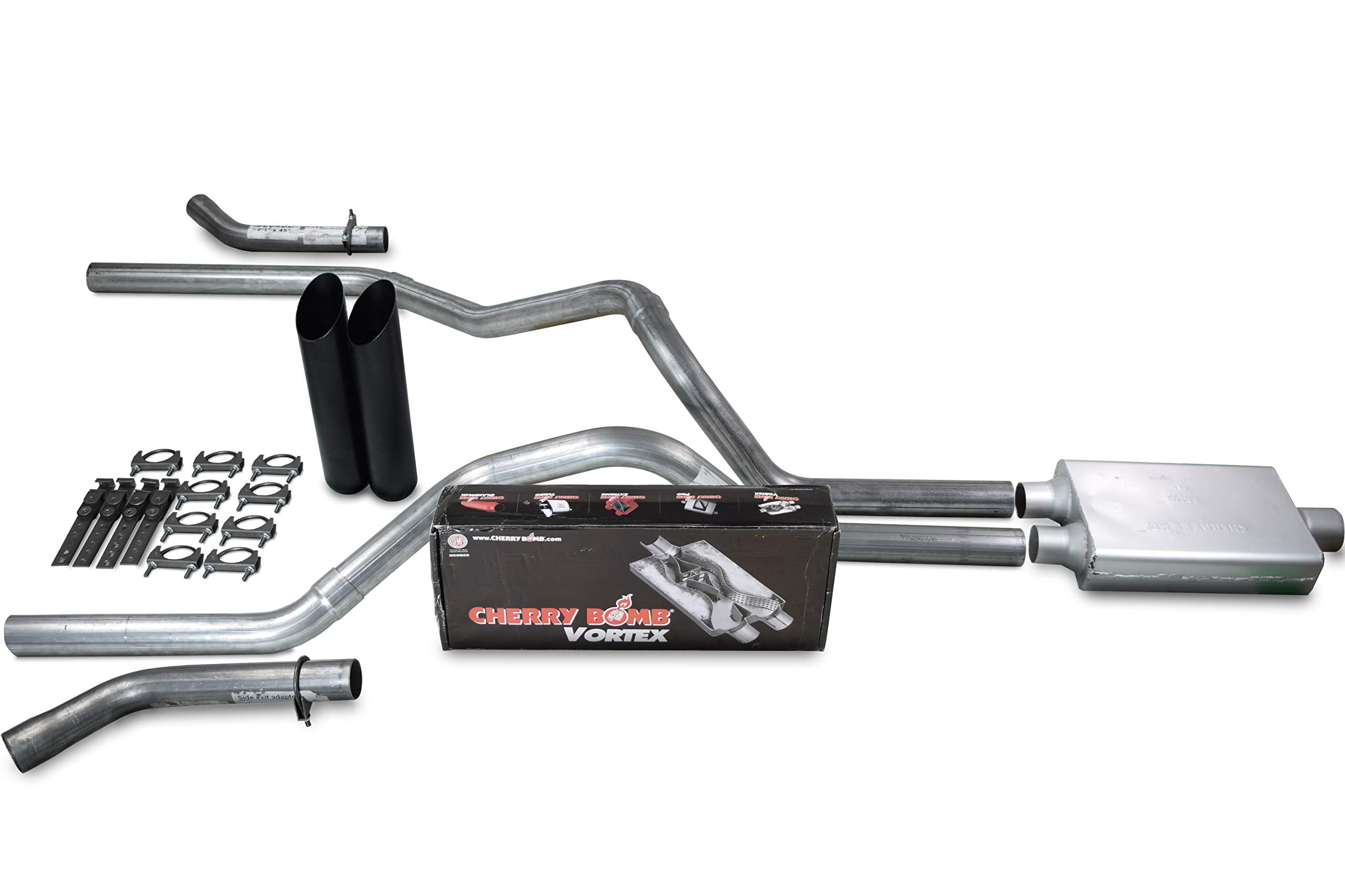 Dodge Ram 1500 0408 2.5" Dual Exhaust Kits Cherry Bomb Vortex Black