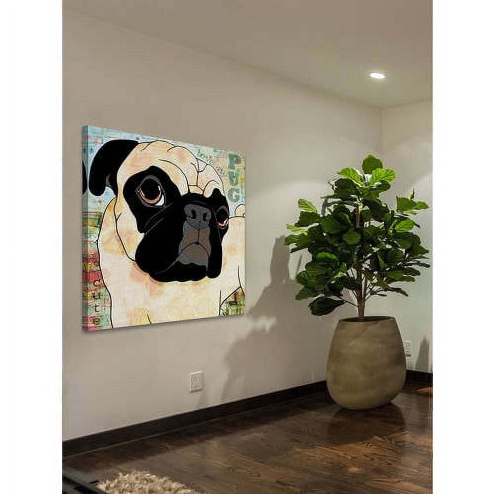 Marmont Hill "Pug Mug II" by Stephanie Gerace Painting Print on Wrapped Canvas