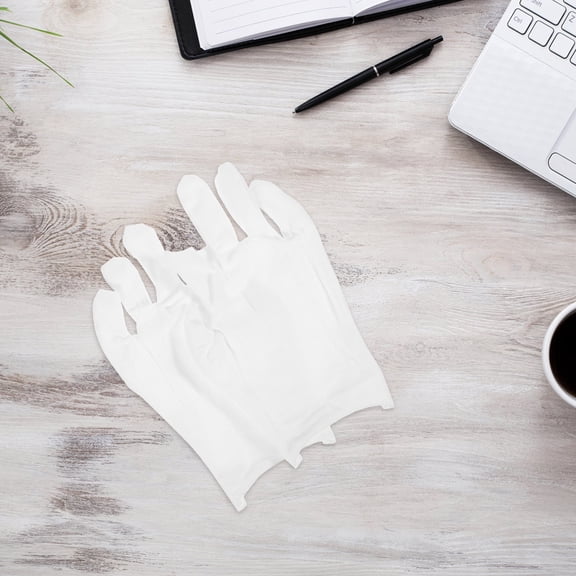 WEUVEB 12 Pairs White Cotton Fingerless Gloves for Women and Men Moisturizing Breathable Hand Care