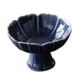 thumbnail image 2 of Frutero de cerámica con base decorativa para encimera de cocina, bandeja de frutas con forma de loto. Azul, 2 of 9
